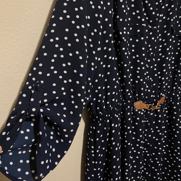 Boutique 9 Dresses & Skirts - *Always Indigo - navy / white polka dot dress